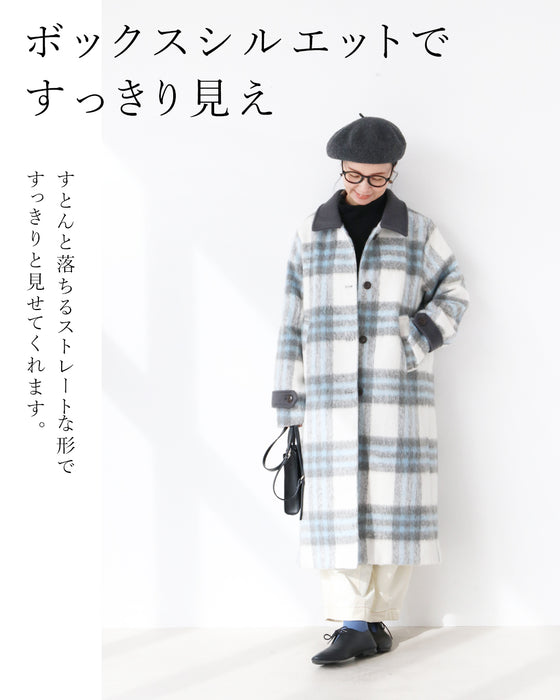 中綿であったか雪の日チェックコート