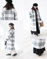 Warm padded checked coat for snowy days