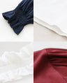 Soft and warm with fleece lining, super stretchy frilled T-shirt