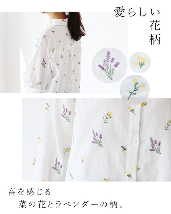 花咲くガーゼブラウス