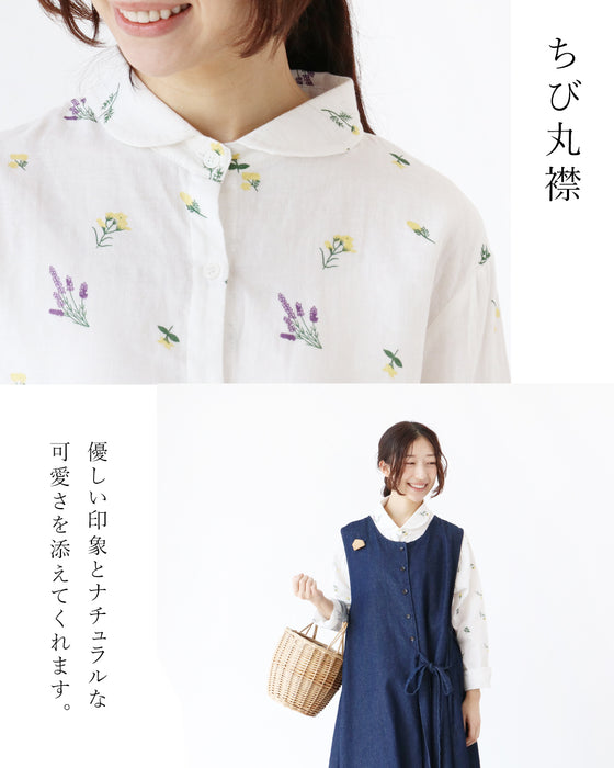 花咲くガーゼブラウス