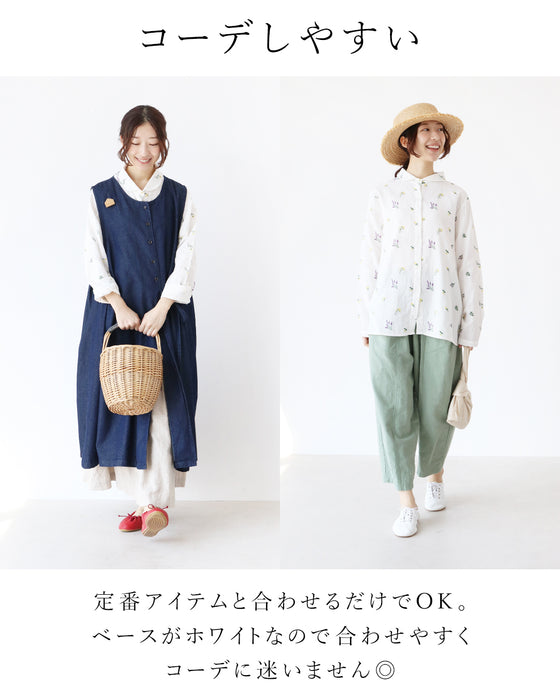 花咲くガーゼブラウス