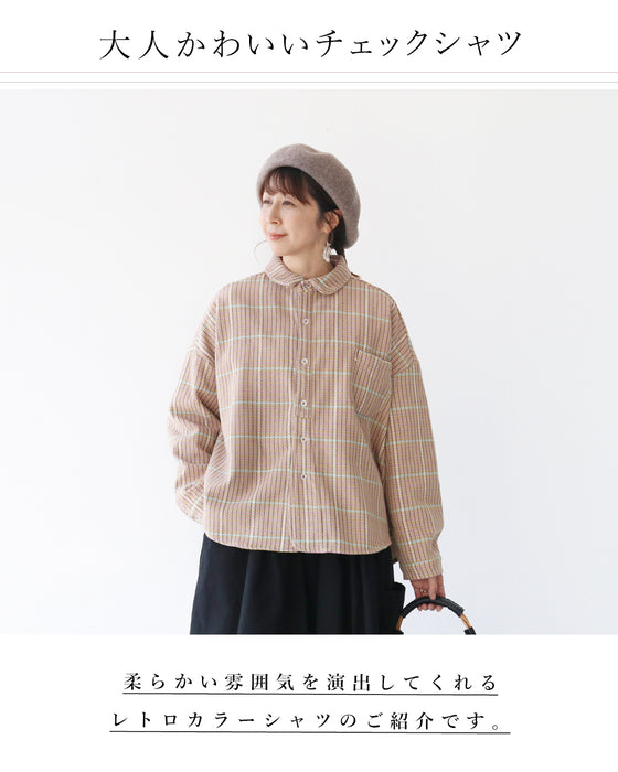 レトロな雰囲気 カラフルチェックトップス