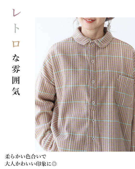 レトロな雰囲気 カラフルチェックトップス
