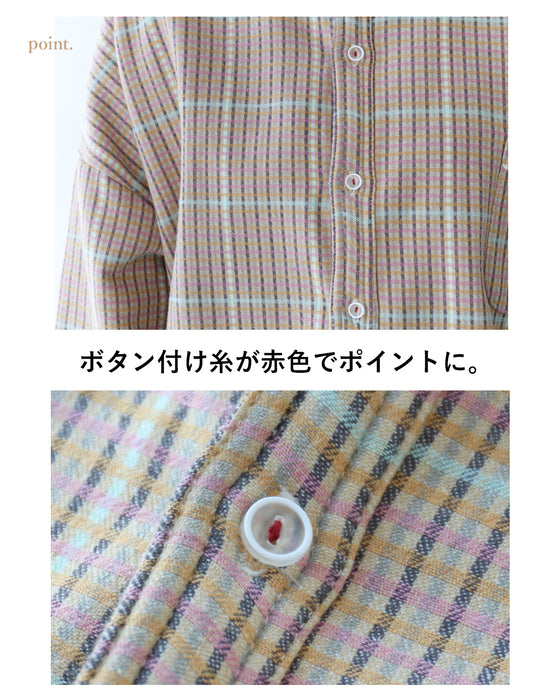 レトロな雰囲気 カラフルチェックトップス