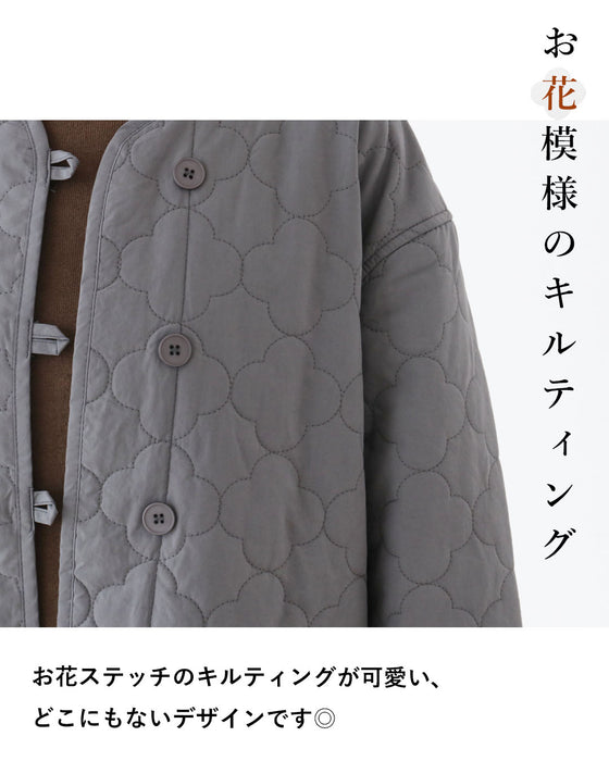 お花模様のキルティング アウター