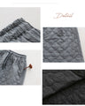 Quilted skirt with floral stitching