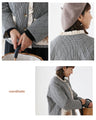 Quilted padding with floral embroidery on pockets Outerwear