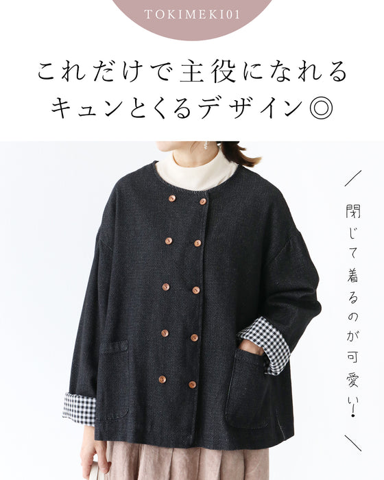 ダブルボタンと ときめきチェックジャケット