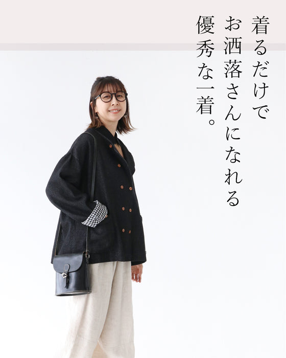 ダブルボタンと ときめきチェックジャケット