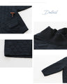 A quilted asymmetrical top that can be worn over the head