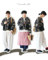 Quilted padding with floral embroidery on pockets Outerwear