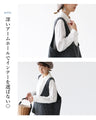 U-neck quilted vest made of warm material
