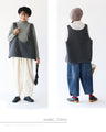 U-neck quilted vest made of warm material