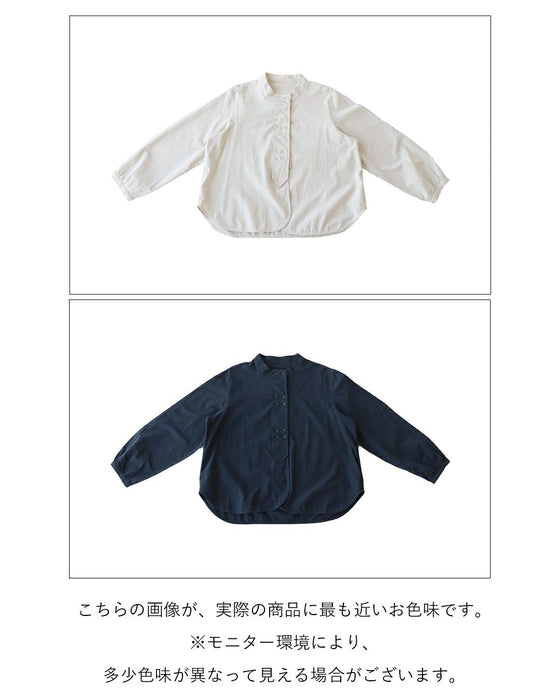 (全2色）シンプルなのに個性的？！集まるボタンブラウス