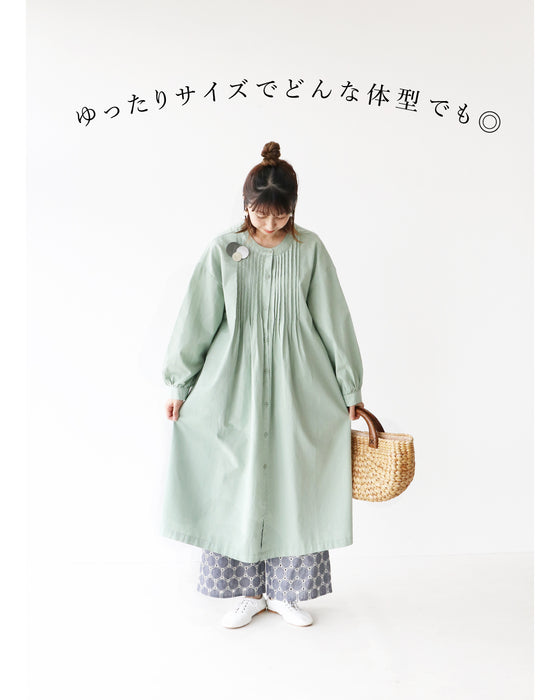 ネックレスいらずのピンタックワンピース
