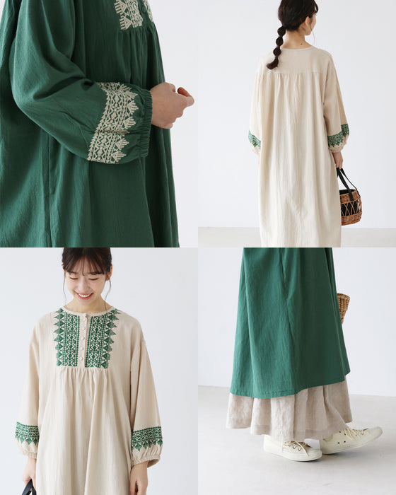 華やぐ刺繍が主役 ワンピース