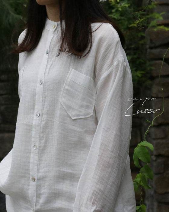 【sanpo Lusso】柔らかな肌触りコットンシャツ