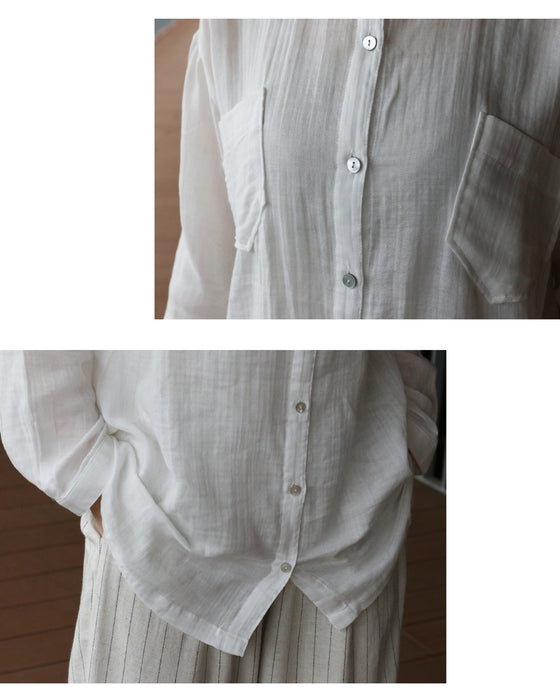 【sanpo Lusso】柔らかな肌触りコットンシャツ
