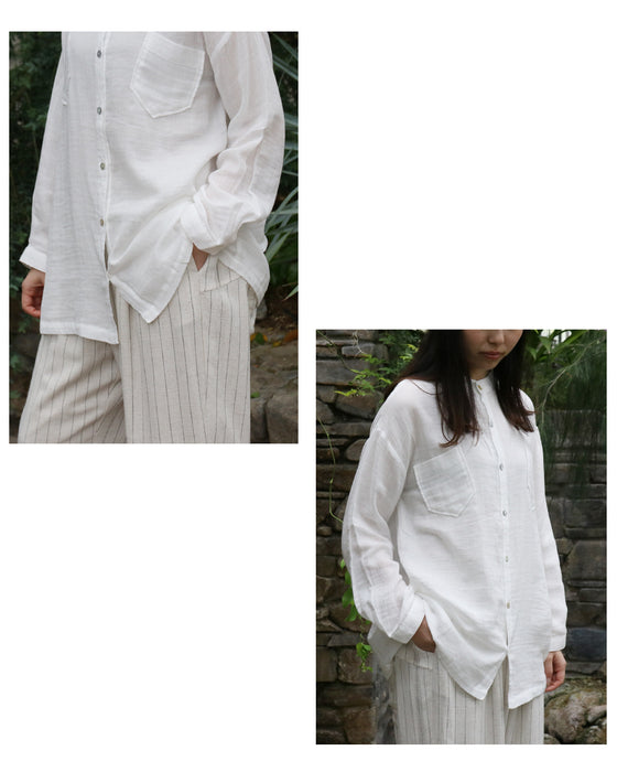 【sanpo Lusso】柔らかな肌触りコットンシャツ