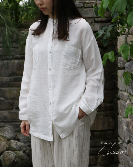 【sanpo Lusso】柔らかな肌触りコットンシャツ