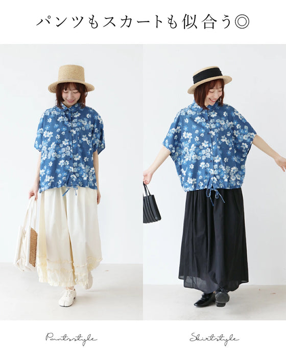 【特別再販6月29日20時販売】レトロ花とふんわりシルエット シャツ