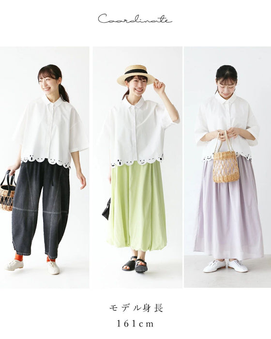 ふふっと笑えるお顔刺繍シャツ