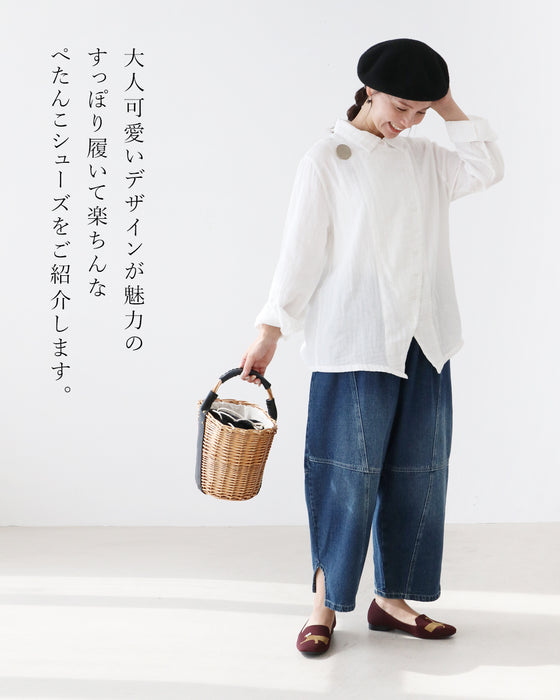影猫刺繍に癒されて　靴