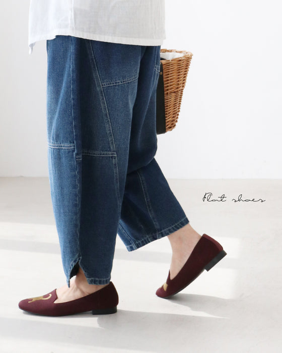影猫刺繍に癒されて　靴