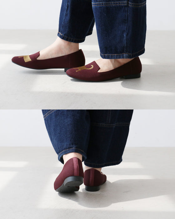 影猫刺繍に癒されて　靴