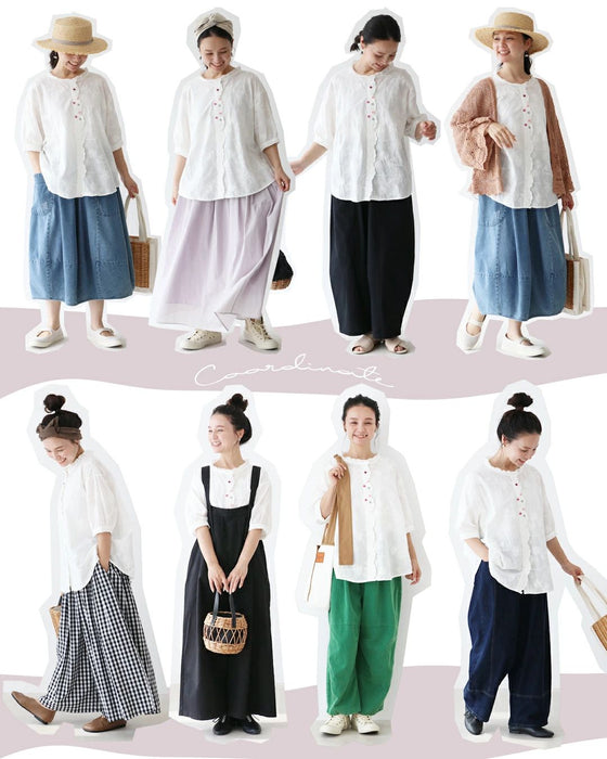 さりげないレースと心くすぐる彩りボタントップス