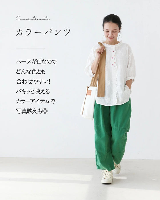 【特別再販8月10日8時販売】さりげないレースと心くすぐる彩りボタントップス
