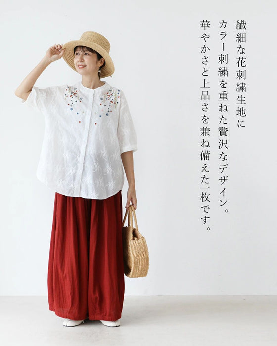 【特別再販6月30日8時販売】刺繍の華やぎを日常に。トップス