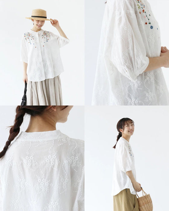 【特別再販6月30日8時販売】刺繍の華やぎを日常に。トップス