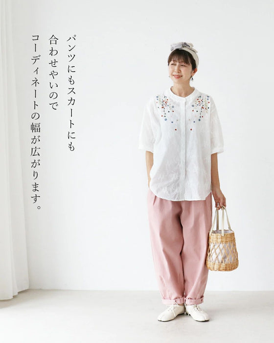 【特別再販6月30日8時販売】刺繍の華やぎを日常に。トップス