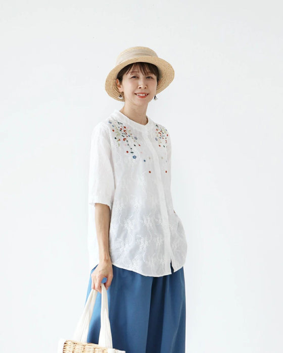 【特別再販6月30日8時販売】刺繍の華やぎを日常に。トップス