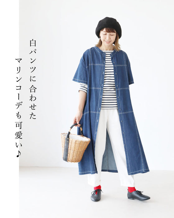 AULAデニム チェック柄ワンピース リサイクルマーク付き LIMITED EDITION ウール混紡 ギンガムチェック柄ワンピース