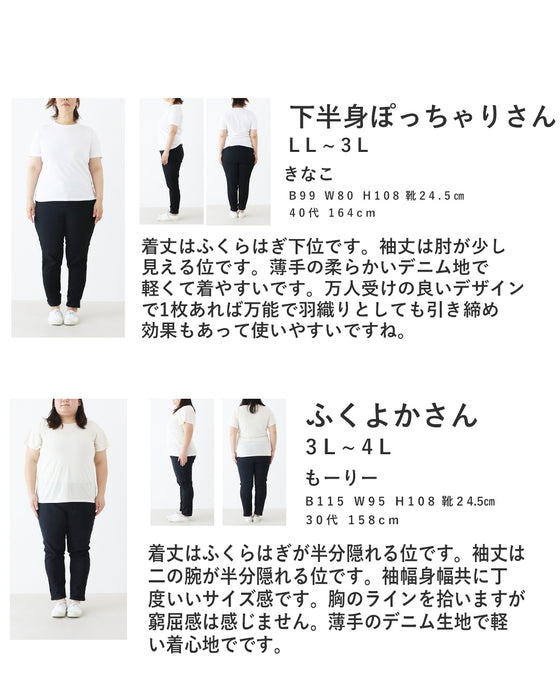 ステッチで描くチェック柄デニムワンピ