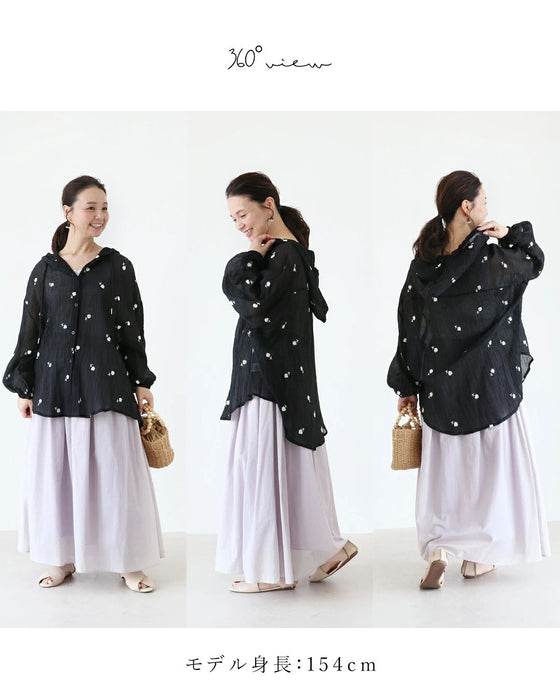 【特別再販7月24日20時販売】ふわり羽織れる夏のお守り花刺繍 アウター