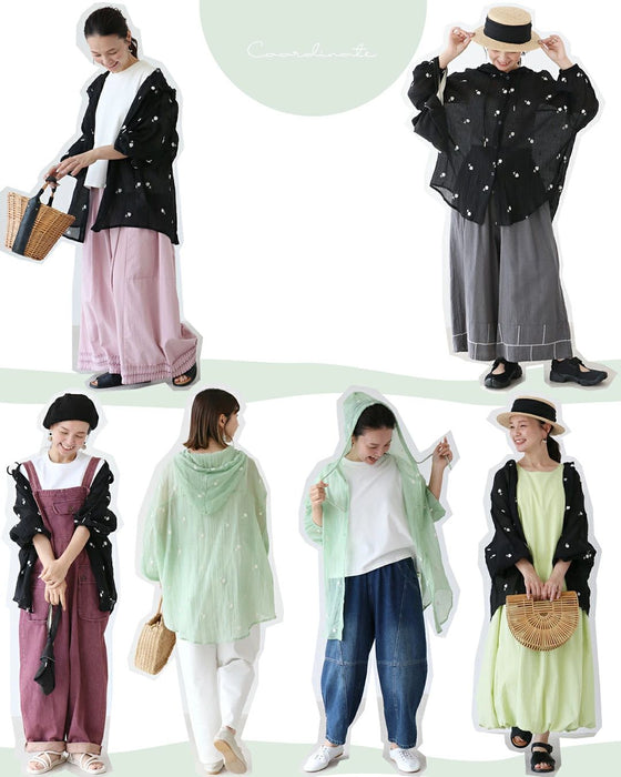 【特別再販7月24日20時販売】ふわり羽織れる夏のお守り花刺繍 アウター