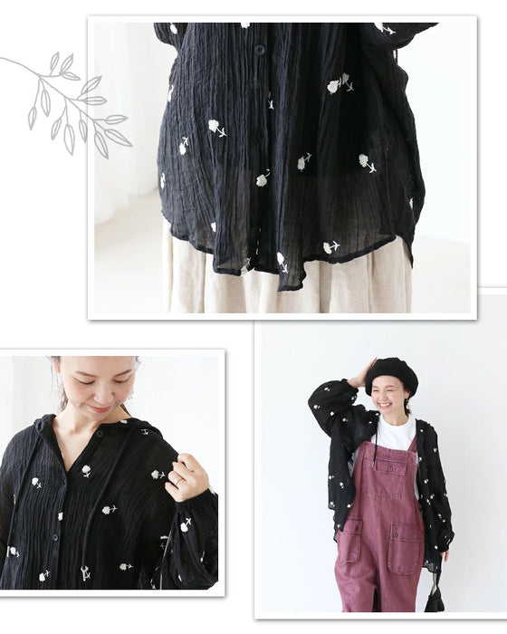 【特別再販7月24日20時販売】ふわり羽織れる夏のお守り花刺繍 アウター