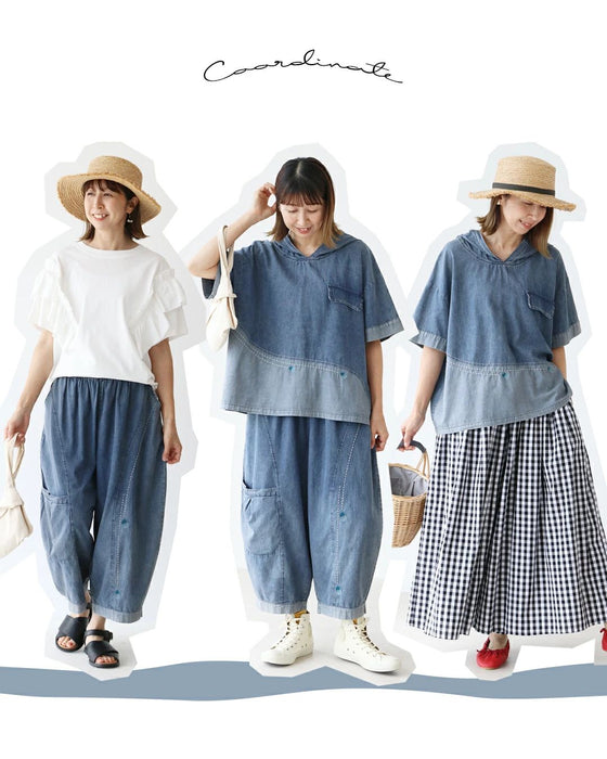 【アウトレット返品交換不可】大人可愛い花刺繍のセットアップ