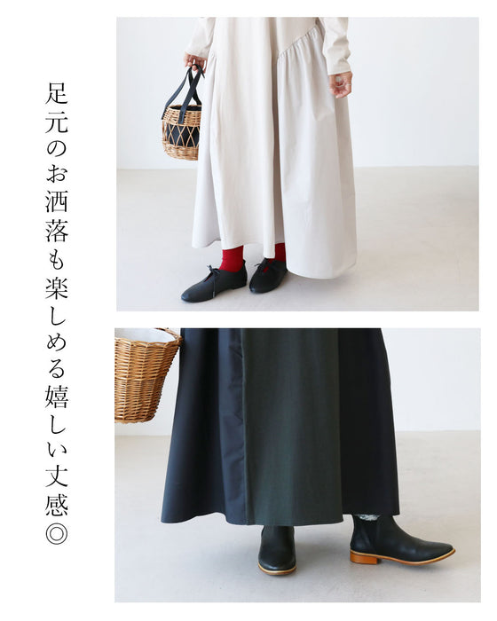 斜め切り替えでふんわり、大人ワンピ