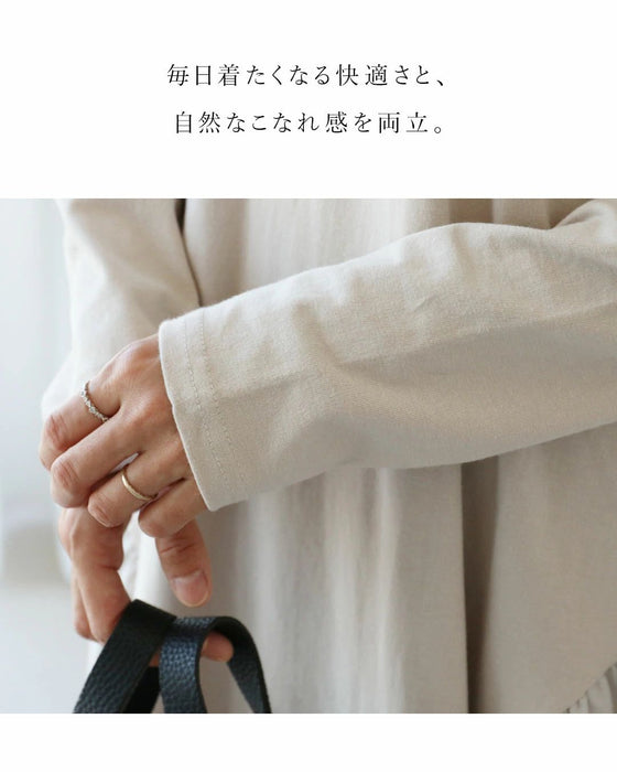 【アウトレット返品交換不可】斜め切替で、ふんわり大人ワンピ