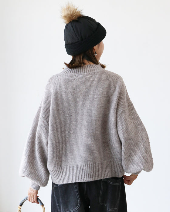 (全5色）袖ぽわん万能ニットトップス