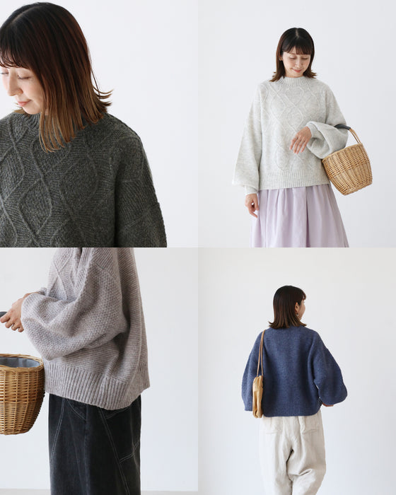 (全5色）袖ぽわん万能ニットトップス