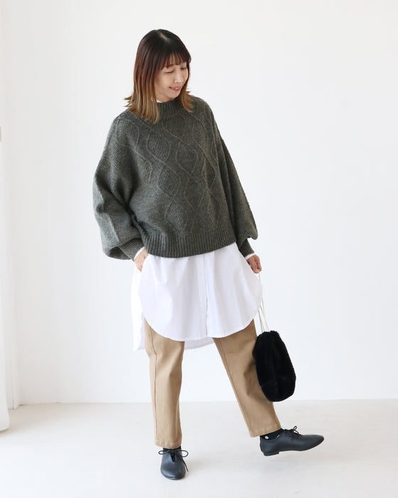 (全5色）袖ぽわん万能ニットトップス