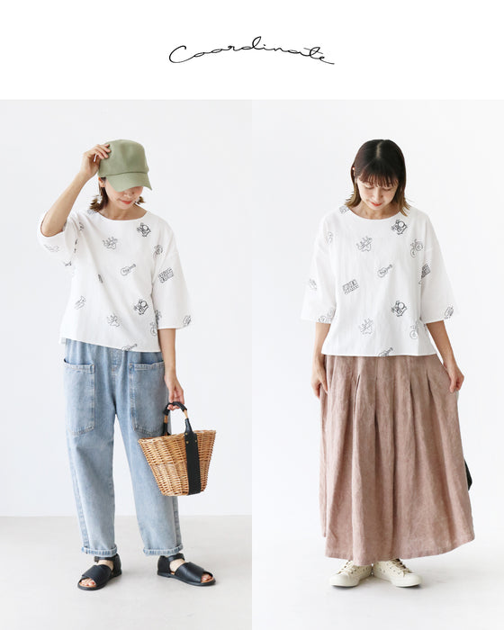 さりげなく音をまとう刺繍 トップス