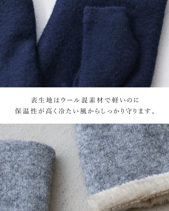 ぽかぽかウールMIX スマホ操作ラクラク すっきり細身手袋