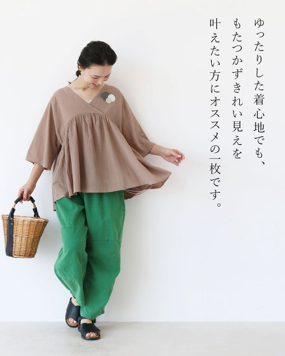 顔周りすっきりスキッパーネック トップス